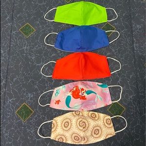 5 pcs homemade face mask reversible and washable